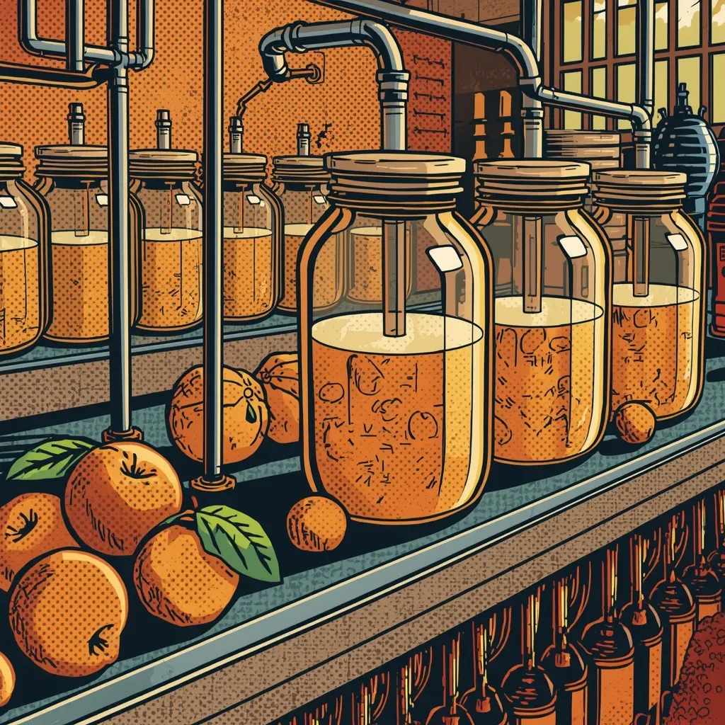 Comic illustration imagining jars in a small kombucha workshop, not the actual Scoby Doo premises