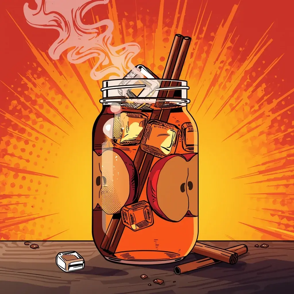 Apple Cider Fizz - Kombucha Mocktail with Apple Cider