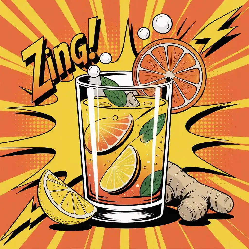 Ginger Citrus Blast - Kombucha Mocktail with Orange and Lime