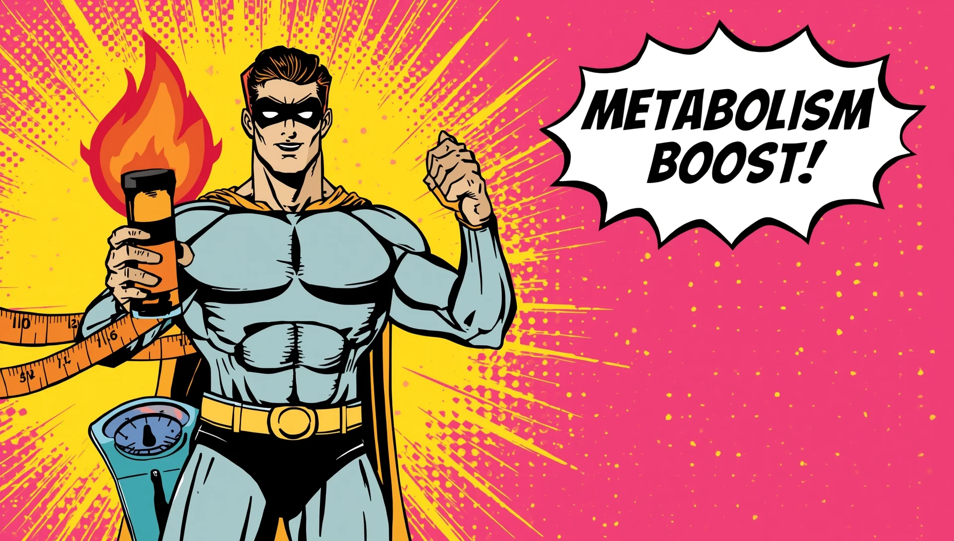 Comic illustration of kombucha for weight loss