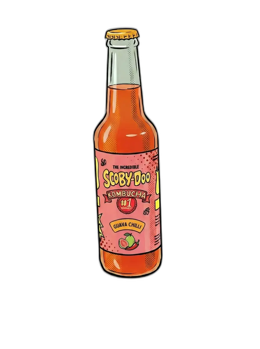 Guava Chilli Kombucha bottle floating decoration