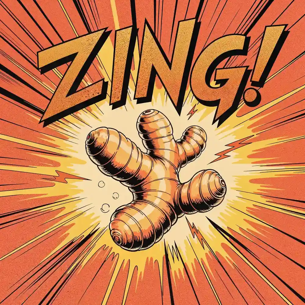 Ginger Zinger Kombucha - Spicy ginger and zesty lemon flavor bottle